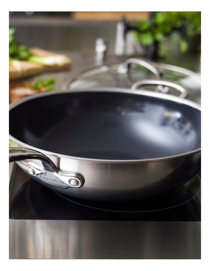 Greenpan Premiere 30cm/4.74L Covered Wok Stainless Steel 5 Greenpan Premiere 30cm/4.74L Covered Wok Stainless Steel - Image 3