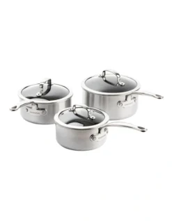Greenpan Premiere 3pc Set: Covered Saucepan 16cm/ 1.58L, Covered Saucepan 18cm/ 2.13L, Covered Saucepan 20cm /3.11L