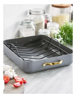 Greenpan Reserve 40.6x33cm Open Rectangular Roaster With Rack In Grey -Greenpan Shop 914826430 4 720x928