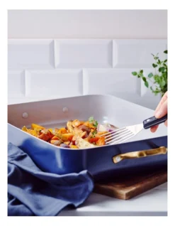 Greenpan Reserve 40.6x33cm Open Rectangular Roaster With Rack In Dark Blue -Greenpan Shop 914826520 4 720x928