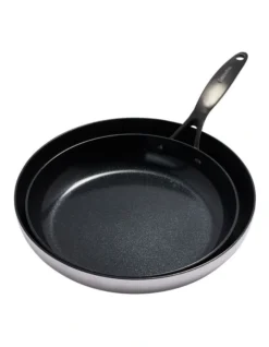 Greenpan Venice Pro Noir 2pc Frypan Set 26/30cm In Stainless Steel