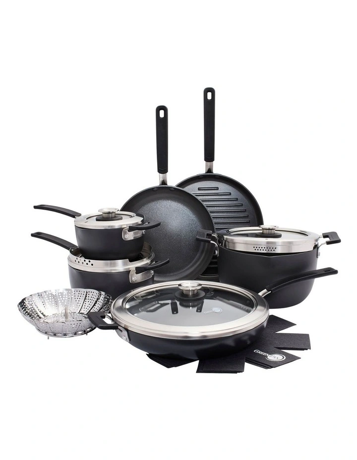 Greenpan Levels 7 Piece Cookware Set In Black 3 Greenpan Levels 7 Piece Cookware Set In Black