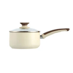 Wood-Be<br> Saucepan With Lid, Cream White - 16cm -Greenpan Shop CC000835 001 Wood Be Saucepan with Lid Cream White 16cm 3 2362aeaa c353 4ea7 940f 5af740e6f790