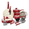 GreenLife Soft Grip<br> 16pc Cookware Sets, Red -Greenpan Shop CC001020 002 GreenLife Soft Grip 16pc Cookware Sets Red 1