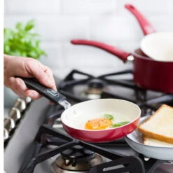 GreenLife Soft Grip<br> 16pc Cookware Sets, Red -Greenpan Shop CC001020 002 GreenLife Soft Grip 16pc Cookware Sets Red 3