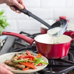 GreenLife Soft Grip<br> 16pc Cookware Sets, Red -Greenpan Shop CC001020 002 GreenLife Soft Grip 16pc Cookware Sets Red 5