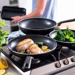 Memphis<br> 3pc Cookware Sets, Black - 20, 24 & 28cm -Greenpan Shop CC001664 001 Memphis 3pc Cookware Sets Black 20 24 28cm 5