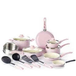 GreenLife Soft Grip<br> SOFT GRIP 16PC COOKWARE SETS, PINK -Greenpan Shop CC002377 001 GreenLife Soft Grip SOFT GRIP 16PC COOKWARE SETS PINK 3 0693303c ac03 4ac1 8818 533d7798978d