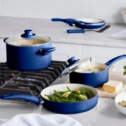 GreenLife Soft Grip<br> 16pc Cookware Set, Night Blue -Greenpan Shop CC002378 001 GreenLife Soft Grip GreenLife Soft Grip 16pc cookware set NIGHT BLUE 3 3a8f5cfa 5768 4b96 b02d efb171e6e680