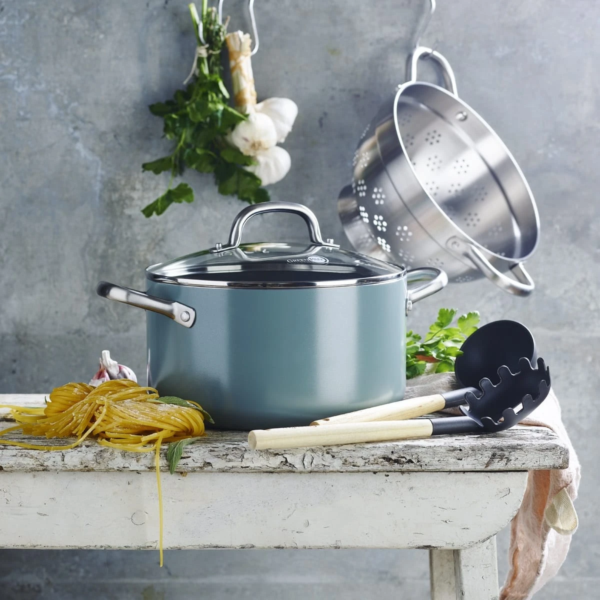 Mayflower<br> Stock Pot With Lid, Smokey Sky Blue - 24cm 4 Mayflower<br> Stock Pot With Lid, Smokey Sky Blue - 24cm - Image 2