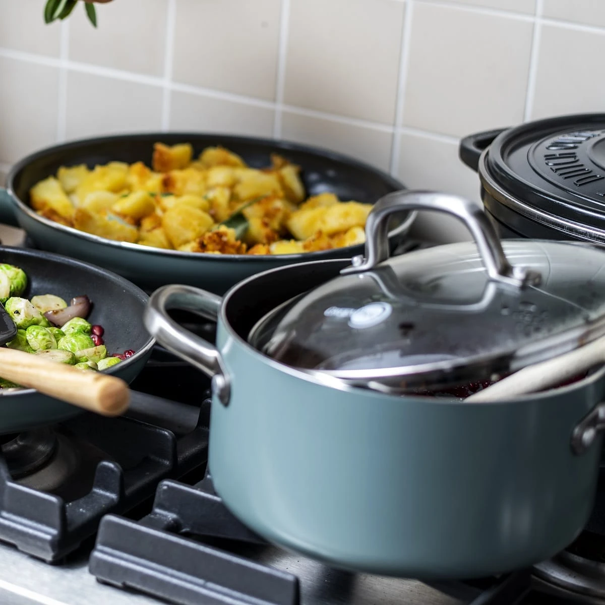 Mayflower<br> Stock Pot With Lid, Smokey Sky Blue - 24cm 6 Mayflower<br> Stock Pot With Lid, Smokey Sky Blue - 24cm - Image 4