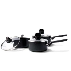 Memphis<br> 6pc Cookware Sets, Black - 16, 18 & 20cm