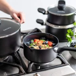Memphis<br> 6pc Cookware Sets, Black - 16, 18 & 20cm -Greenpan Shop CC003706 001 Memphis 6pc Cookware Sets Black 16 18 20cm 3