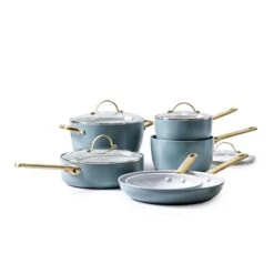 Padova<br> 10pc Cookware Sets, Smokey Sky Blue