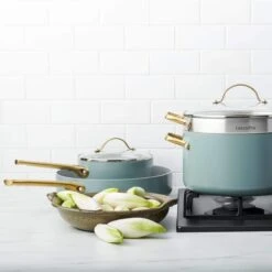 Padova<br> 10pc Cookware Sets, Smokey Sky Blue 12 Padova<br> 10pc Cookware Sets, Smokey Sky Blue -Greenpan Shop CC003716 001 Padova 10pc Cookware Sets Smokey Sky Blue 5