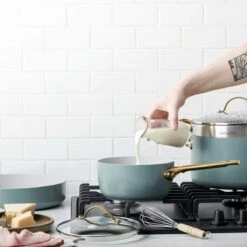 Padova<br> Saucepan With Lid, Smokey Sky Blue - 18cm -Greenpan Shop CC003717 001 Padova Saucepan with Lid Smokey Sky Blue 18cm 6