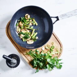 Smart Shape<br> Wok, Black/Marble - 28cm -Greenpan Shop CC003722 001 Smart Shape Wok Black Marble 28cm 4