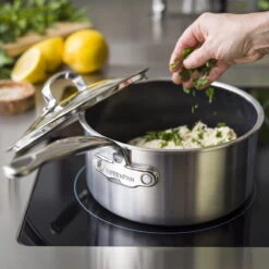 Premiere<br> Saucepan With Lid, Stainless Steel - 20cm -Greenpan Shop CC004406 001 Premiere Saucepan with Lid Stainless Steel 20cm 2