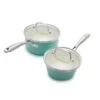 GREENLIFE ARTISAN<br>4PC COOKWARE SETS, TURQUOISE - 15 & 18CM