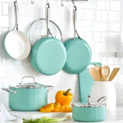 Greenpan Shop -Greenpan Shop CC004710 001 GREENLIFE ARTISAN 12PC COOKWARE SETS TURQUOISE 2 ff7433de 3dc5 4fa9 bfc7 fb5d6b1ce9ff
