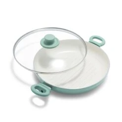 GreenLife Soft Grip<br> SOFT GRIP GRILL PAN WITH LID, TURQUOISE - 28CM