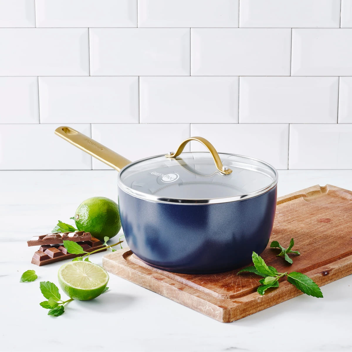 Padova<br> Saucepan With Lid, Dark Blue - 18cm 4 Padova<br> Saucepan With Lid, Dark Blue - 18cm - Image 2