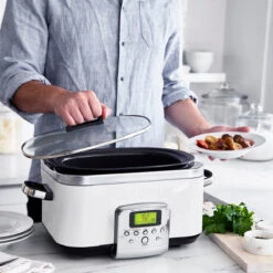 Slow Cooker<br> Cloud Cream, 6L -Greenpan Shop CC005724 001 SLOW COOKER CLOUD CREAM 6L 5 R1 028098ee bb4a 463a b24d 66971b76b9e1