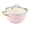 Padova<br> STOCK POT WITH LID, BLUSH - 24CM -Greenpan Shop CC005874 001 Padova Skillet With Lid Blush 24cm 1 bd2c21c9 b6e7 4713 a80f 6a874cae8841