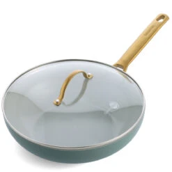 Padova<br> WOK WITH LID, SMOKEY SKY BLUE - 28CM