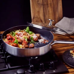 Blue Diamond<br> Tri Ply Stainless Steel Skillet, 28cm -Greenpan Shop CC006476 013 Blue Diamond Blue Diamond Tri Ply Stainless Steel Skillet 28cm 5 fc07330f 8fc3 465e 90b2 2af782165c4e