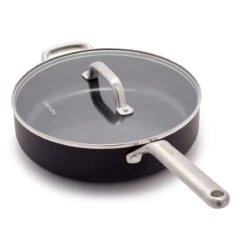 Omega<br> SKILLET WITH LID, BLACK - 28CM
