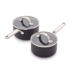 Omega<br> 2pc Cookware Sets, Black - 16 & 18cm