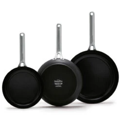 Omega<br> 3pc Cookware Sets, Black - 20, 24 & 28cm