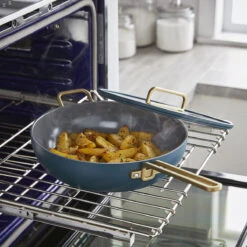 Stanley Tucci™<br> Ceramic Non-Stick 33cm Essential Stanley Pan | Venetian Teal -Greenpan Shop CC007795 102 Tucci Stanley Tucci Ceramic Non Stick 33cm Essential Stanley Pan Venetian Teal 6 32187682 6edc 4b18 a829 189231360a23