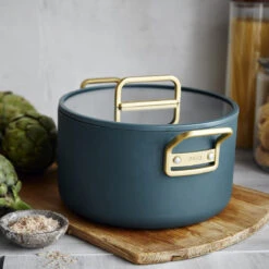 Stanley Tucci™<br> Ceramic Non-stick 11-Piece Cookware Set | Venetian Teal -Greenpan Shop CC007800 102 Tucci Stanley Tucci Ceramic Non Stick 11 Piece Cookware Set Venetian Teal 7 5bd40555 dd49 4f99 a634 e77369c012d8