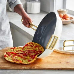 Greenpan Shop -Greenpan Shop CC007802 102 Tucci Stanley Tucci Ceramic Non Stick 30cm Frypan with Lid Carrara White 2 b1b31e8d f610 4b21 aed7 1cf752f54483