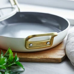 Stanley Tucci™<br> Ceramic Non-Stick 30CM Frypan With Lid | Carrara White -Greenpan Shop CC007802 102 Tucci Stanley Tucci Ceramic Non Stick 30cm Frypan with Lid Carrara White 3 4b7ff008 fa0e 4836 a82a d61b14963eca
