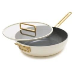 Stanley Tucci™<br> Ceramic Non-Stick 33cm Essential Stanley Pan | Carrara White