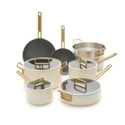 Stanley Tucci™<br> Ceramic Non-stick 11-Piece Cookware Set | Carrara White