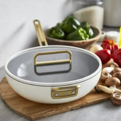 Stanley Tucci™<br> Ceramic Non-stick 11-Piece Cookware Set | Carrara White -Greenpan Shop CC007808 102 Tucci Stanley Tucci Ceramic Non Stick 11 Piece Cookware Set Carrara White 9 8ffbcf24 97fd 4037 933c a2963376a2f8