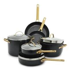 Padova<br> 10pc Cookware Sets, Black