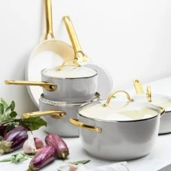 Padova<br> 10PC COOKWARE SETS, DOVE GREY 9 Padova<br> 10PC COOKWARE SETS, DOVE GREY -Greenpan Shop CC008211 001 Padova 10PC COOKWARE SETS DOVE GREY 3 f095621b ed38 4b3b a8e0 67b46e1a8b22