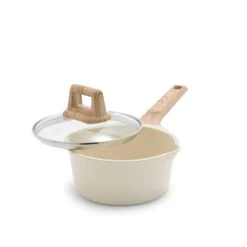 GreenLife Arte<br> 8pc Cookware Set, Cream With White Speckle -Greenpan Shop CC008534 001 Arte GreenLife Arte 8PC Cookware Set Cream with White Speckle 5 f1b75bd4 7b09 48ac a456 9f587199666b