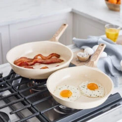 GreenLife Arte<br> 8pc Cookware Set, Cream With White Speckle -Greenpan Shop CC008534 001 Arte GreenLife Arte 8PC Cookware Set Cream with White Speckle 8 a6425b0f 4a6a 4a82 9251 bcb027822d20