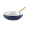 Padova<br> Wok, Dark Blue - 28cm -Greenpan Shop GPPadovaDarkBlueAluHAMagnINFProGoldPVDHandleOpenWok28cm3.69L enlargedbase 1