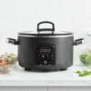 Bistro Slow Cooker<br> Black, 3.7L -Greenpan Shop GP BistroNoirSlowCooker StraightOn NegSpaceAboveAnd Below Kitchen Prep Lifestyle shot