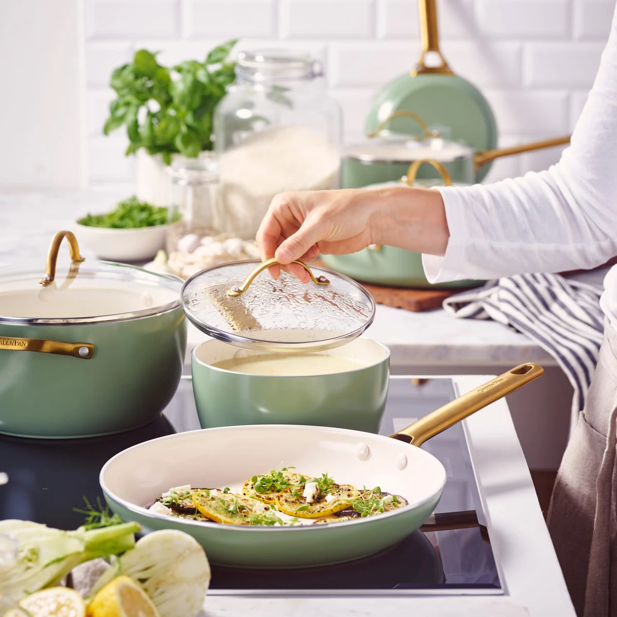 Padova<br> 10pc Cookware Sets, Green Sage 6 Padova<br> 10pc Cookware Sets, Green Sage - Image 4