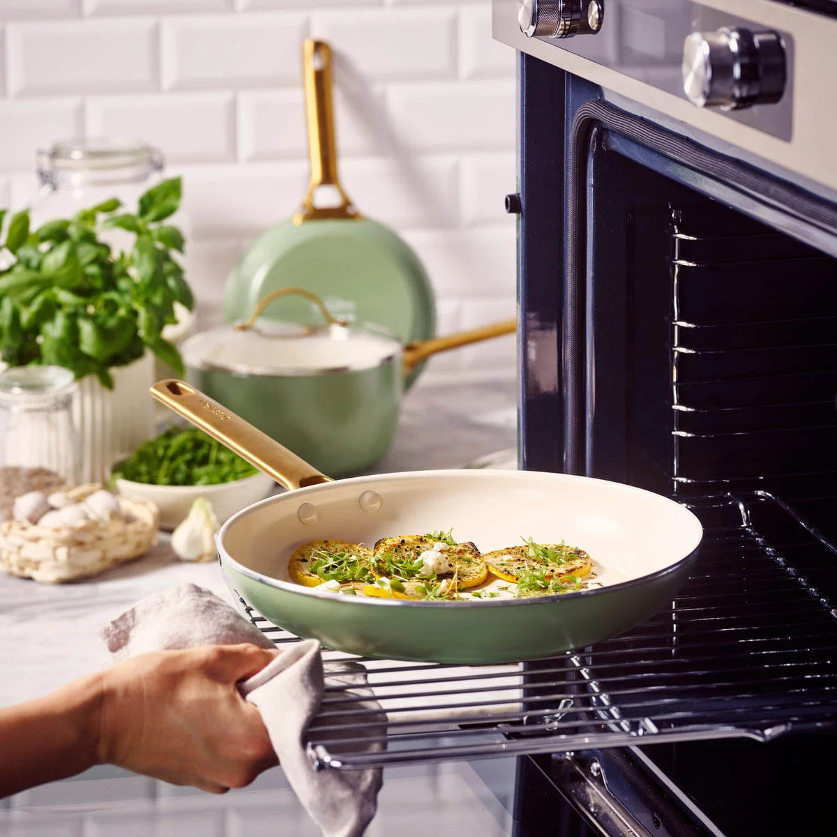 Padova<br> 10pc Cookware Sets, Green Sage 7 Padova<br> 10pc Cookware Sets, Green Sage - Image 5