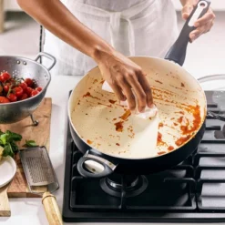 GreenPan Rio 5qt Ceramic Non-Stick Covered Saute Pan With Helper Handle Black -Greenpan Shop GUEST 0529b12b 993a 4777 aee5 4d05e2eab974