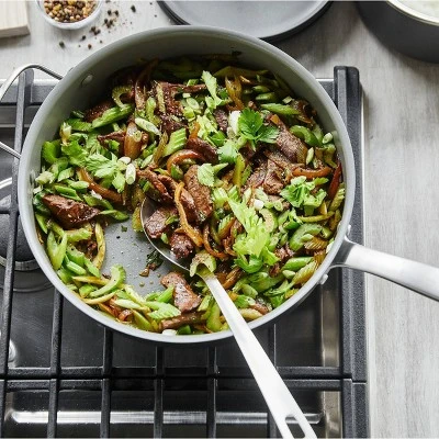 GreenPan Chatham Ceramic Non-Stick Covered Helper Handle Skillet 5qt Gray 5 GreenPan Chatham Ceramic Non-Stick Covered Helper Handle Skillet 5qt Gray - Image 3